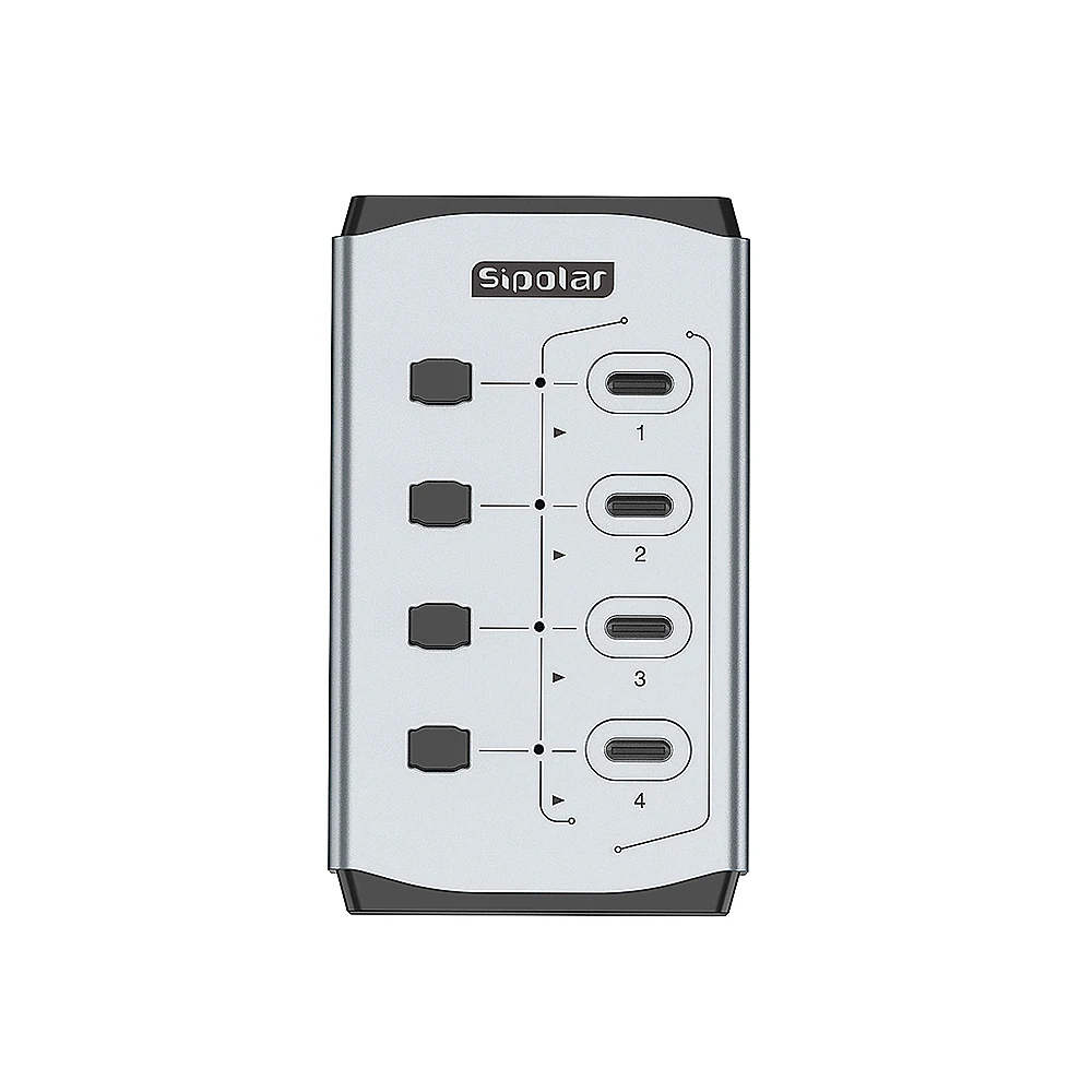 FS-806 Type C 3.0 Hub Sync 4  Port  with Indpendent Switch  Tablet Charging Cabinet   Usb C Hub