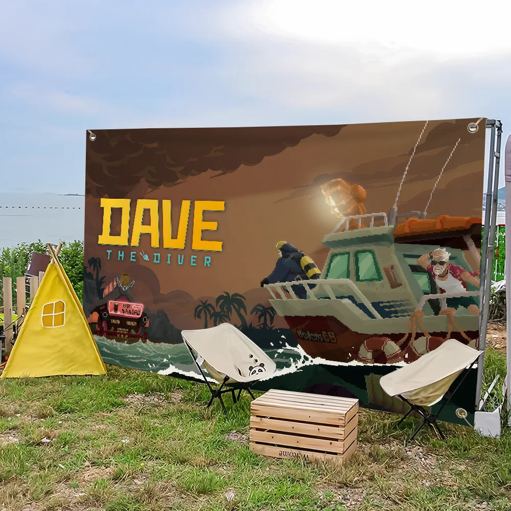 لعبة D-DAVE علم D-DIVER للتخييم في الهواء الطلق بار نزهة ديكور منزلي للحفلات لافتة زينة