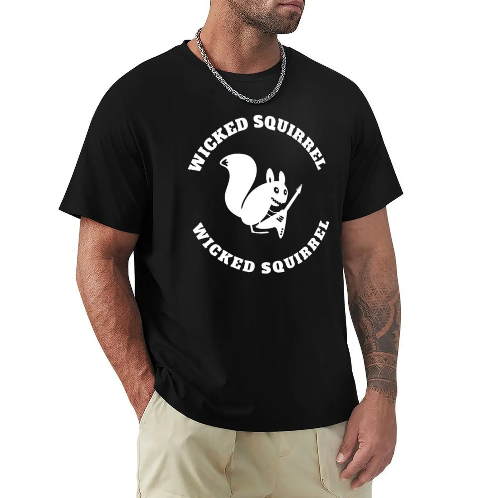 

Wicked Squirrel White Logo T-Shirt football t shirt cute clothes men clothes