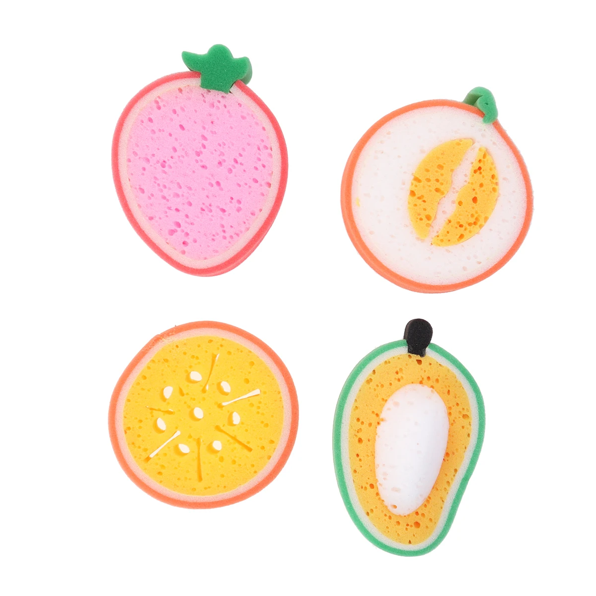 

4pcs Creative Cartoon Shower Clean Sponge Cotton Child Shower Bath Sponge ( , Strawberry, Orange and )