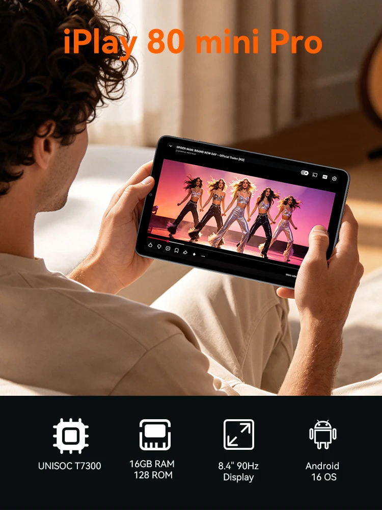 Tablet ALLDOCUBE iPlay 80 mini Pro 8,4'' 90Hz UNISOC T7300 16GB (8GB+8GB wirtualnie) RAM 128GB ROM Android 16 6050mAh 4G LTE — zdjęcie produktu 7