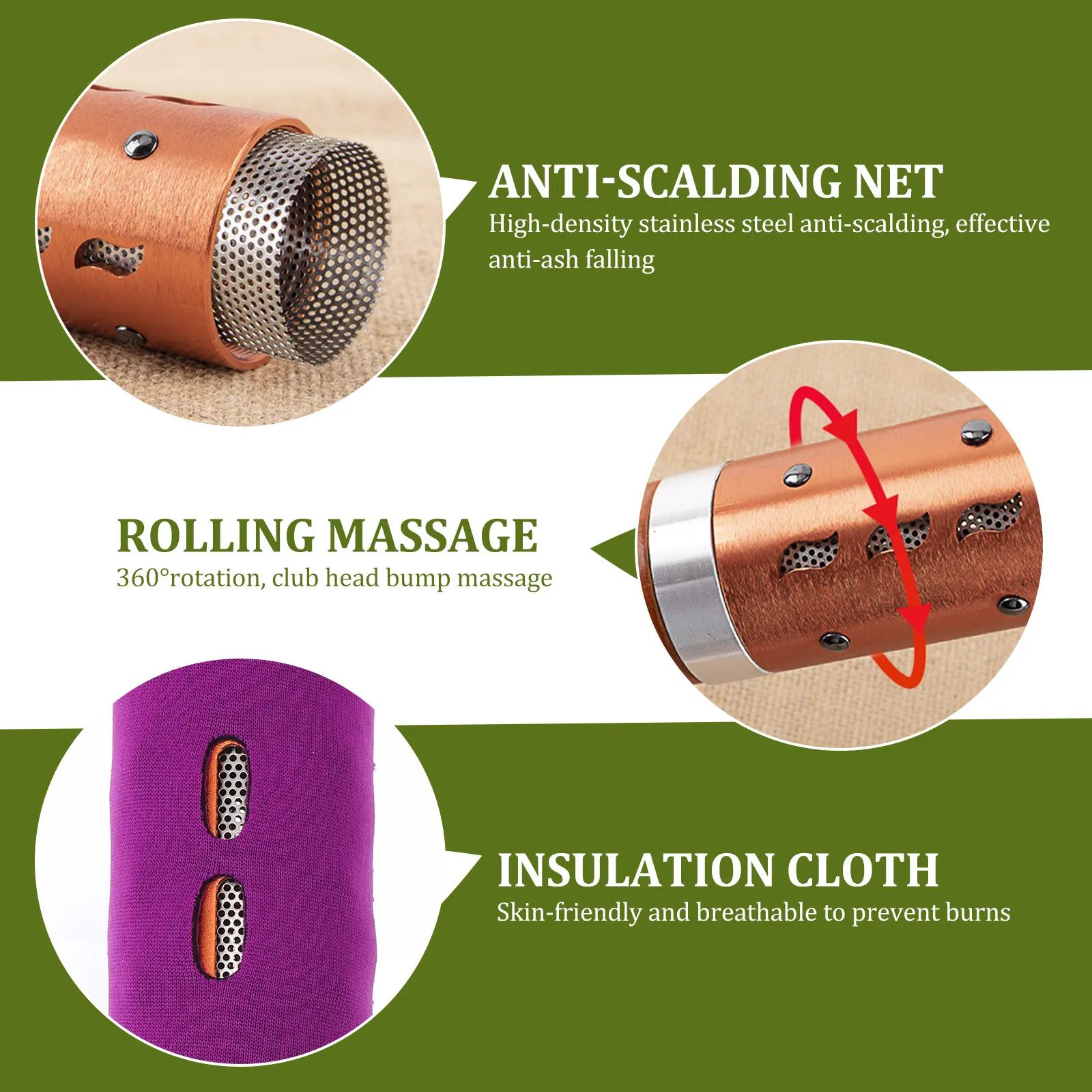 

Jade Moxibustion Stick Assorted Color Warm Therapy Massager Portable Body Moxa Stick Moxibustion Tool Body Therapy Rod