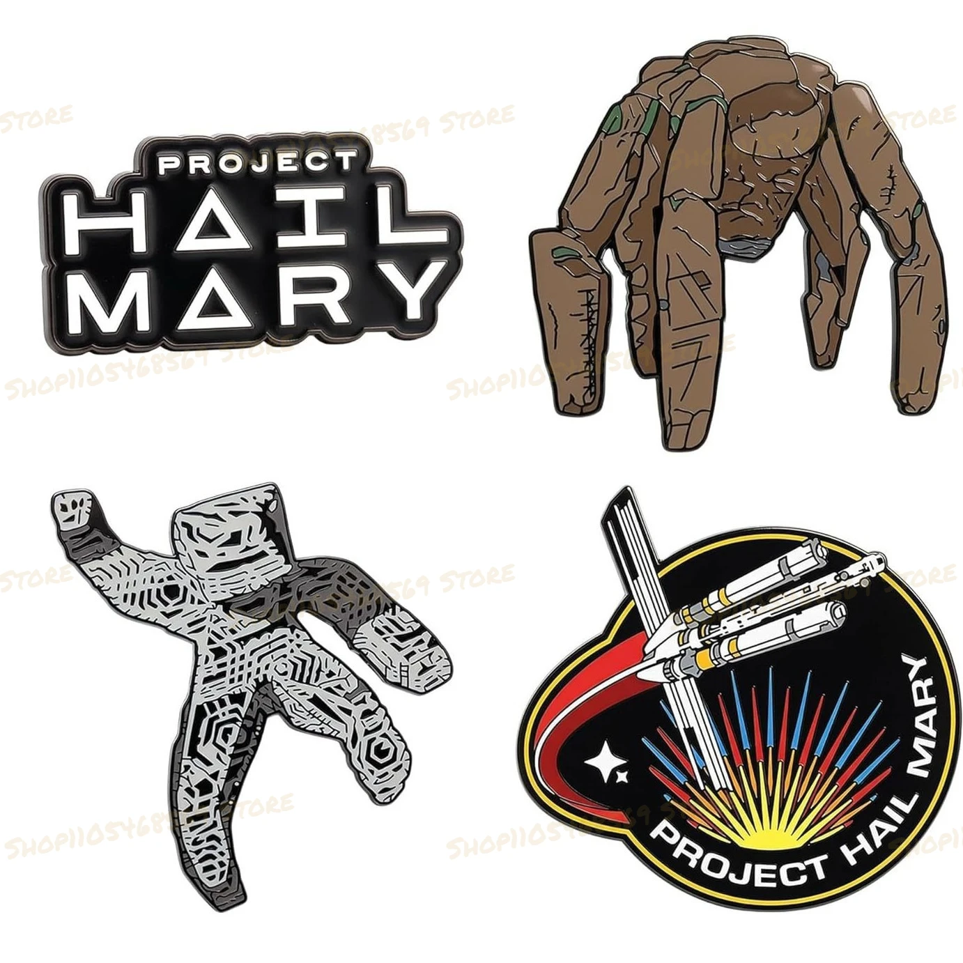 

Acrylic Brooch Badge Letter Alien Small Ring Suitable For Giving Small Party Gifts