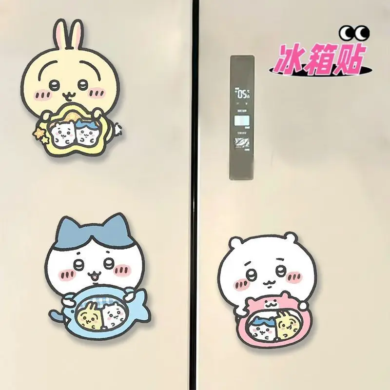 Chiikawa Hachiware Usagi Exorcism Stick Acrylic Refrigerator Magnet Cute Funny Magnetic Fridge Decal Chibi Anime Cartoon Gift