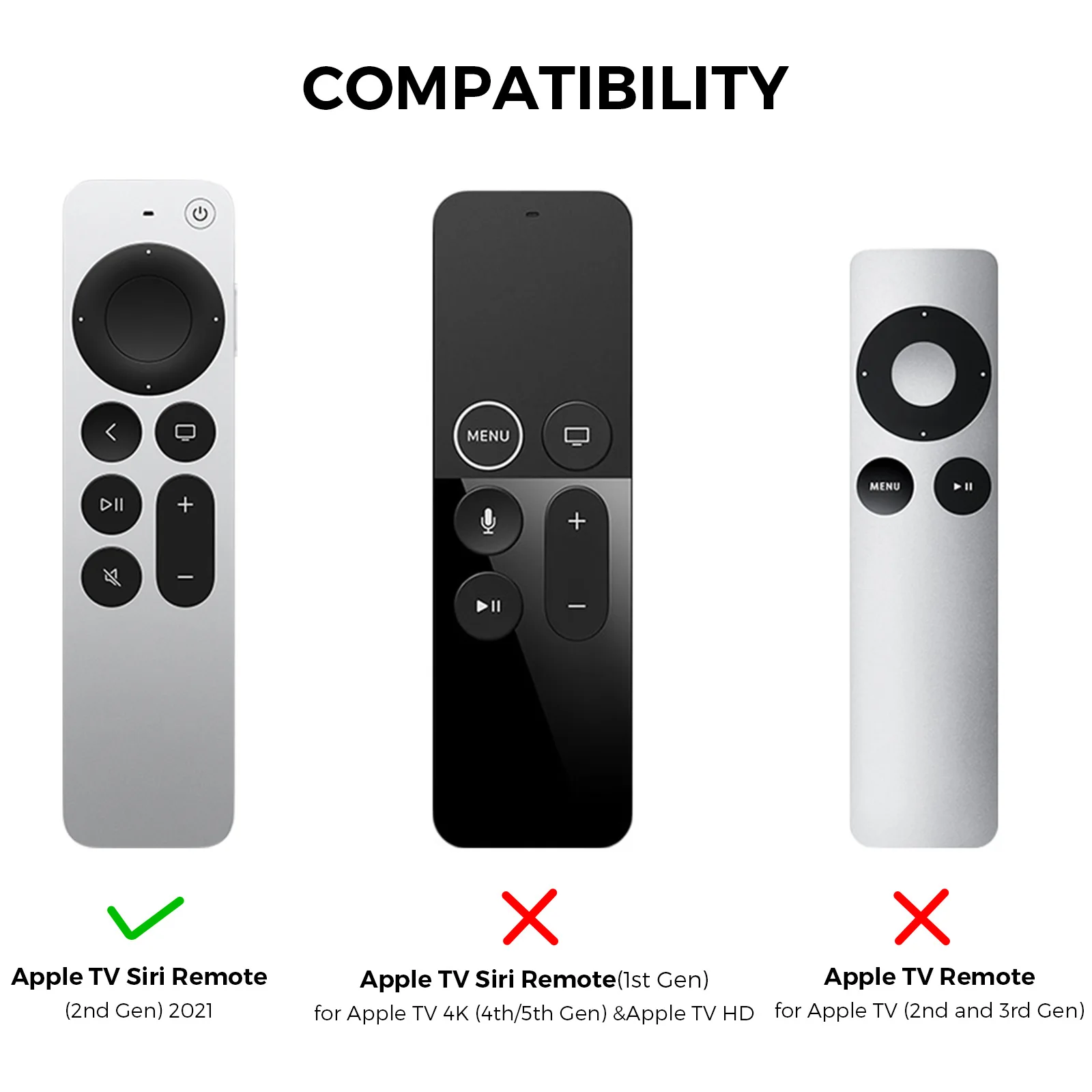 For Apple TV New2022 Apple Remote Control Silicone Protector Stripe Anti slip and Anti fall Case For Siri Remote 2&3 belt AirTag