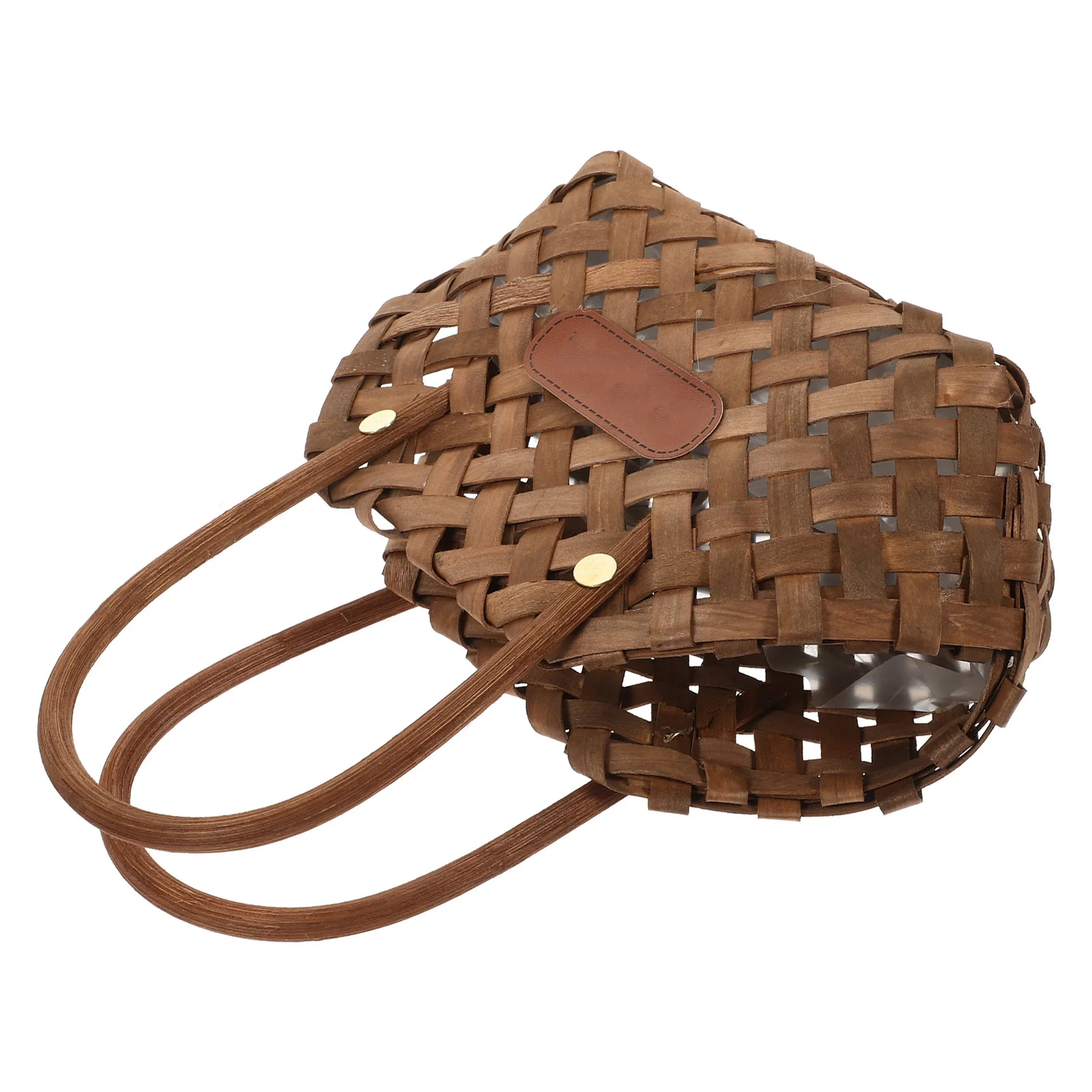 

Artificial Flower Woven Storage Baskets Handmade Wooden PortableDecorative Basket For Flower Home Office Organizer