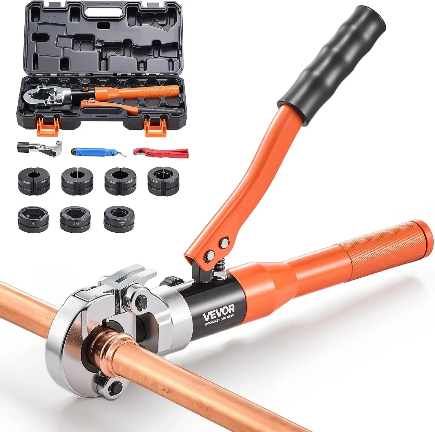 Copper Pipe Crimping Tool, Hydraulic Driven Press Tool with 1/2