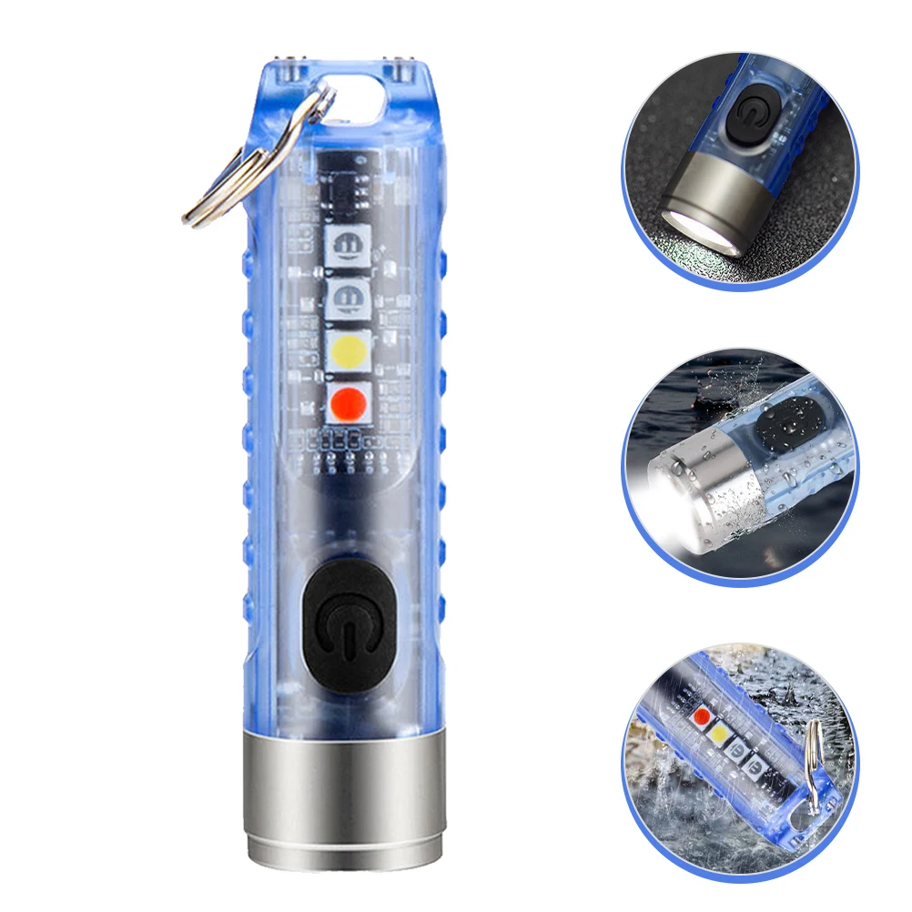 

Charging Keychain Flashlight Mini Cute Keychains Bright Micro Led Small Torch Light Adjustable Color Portable Gifts