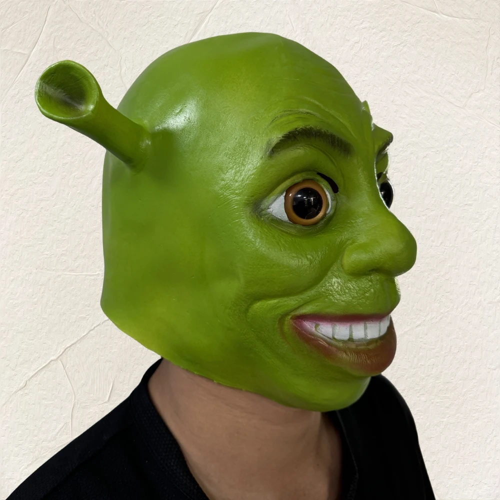 Shrek Mask Green Monster Headgear Halloween Carnival Party Funny Dress Up Props Horror Alien Cartoon Monster Latex Mask