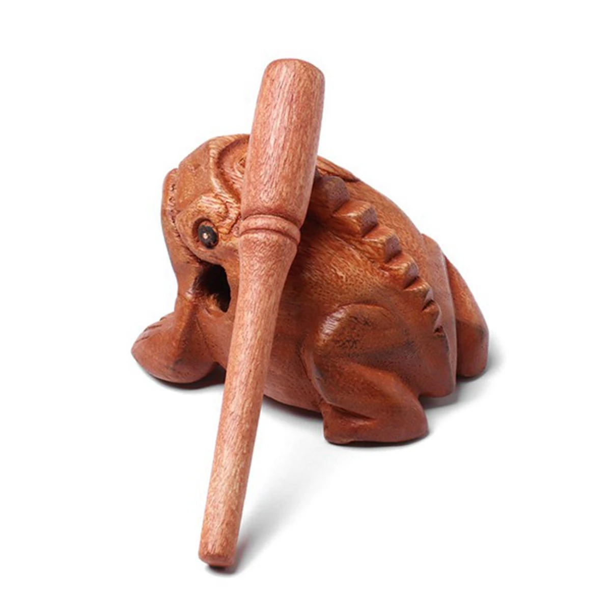 Carved Croaking Wood Percussion Musical Sound Wood Frog Tone Block Toys About 12x7x7cm