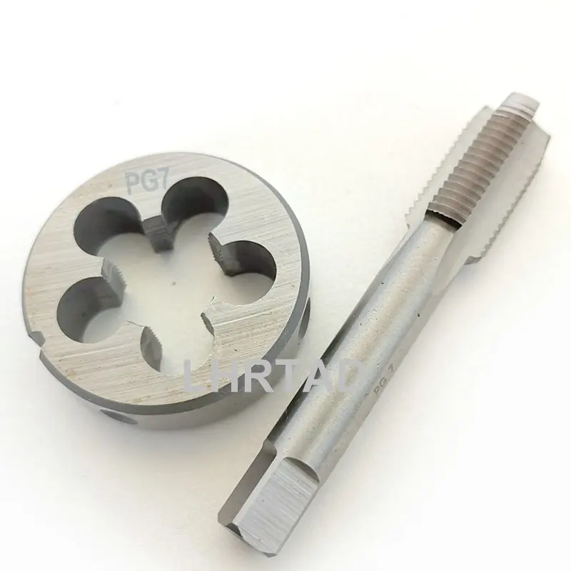 HSS tubo blindado Tap and Die Set, ferramentas de rosqueamento de tubos, cilindros de gás, matrizes e torneiras, PG7, PG9, PG11, PG 7-20, 9-18, 11-18