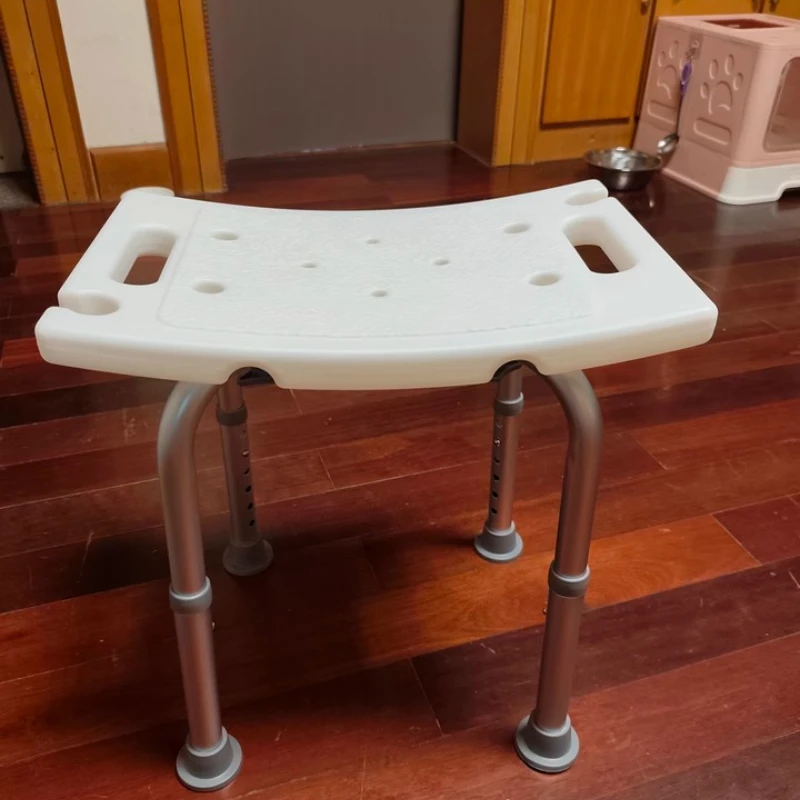 Foldable Shower Chair for Elderly SeniorsAdjustable Height Bath Stool with Backrest, Anti-Fall Safety Seat for Bathroom Shower