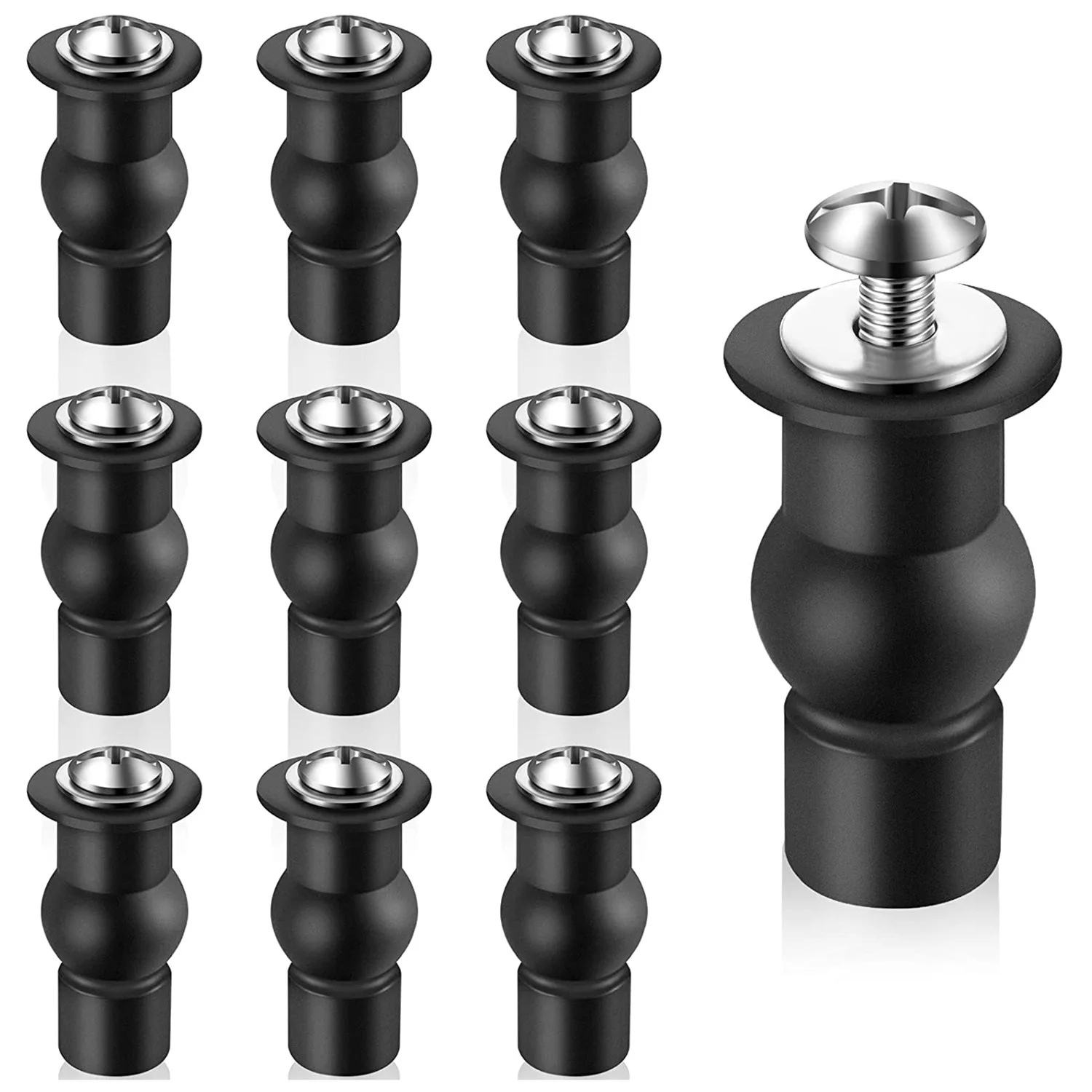 10 Pieces Toilet Seat Screws Universal Toilet Expanding Screws Toilet Seat Hinge Bolt Replacement Rubber Blind Hole-ABPP
