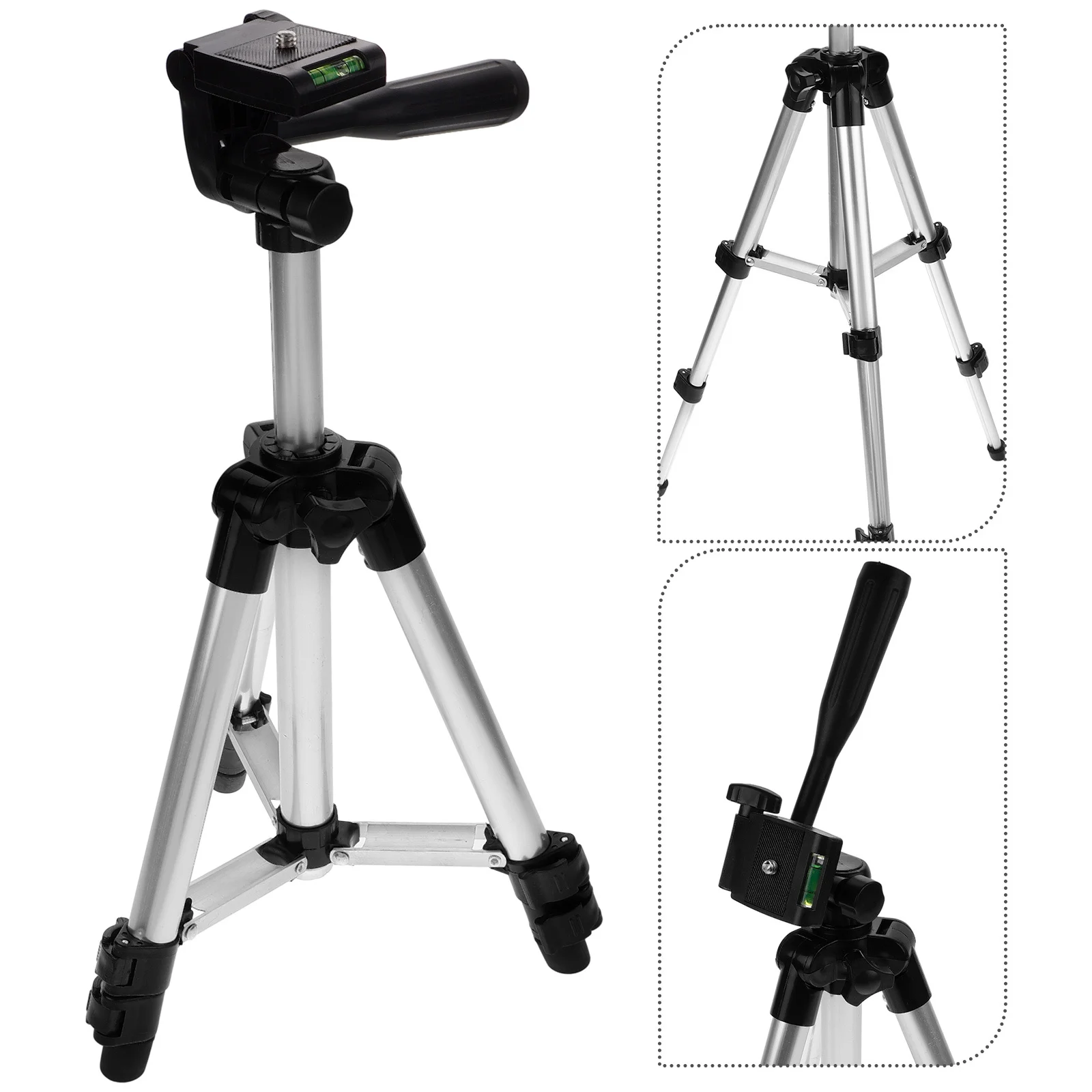 

Fishing Camera Lightweight Aluminum Alloy Adjustable Height Lever Lock Rubber Feet Padded Grip For Flashlight Led Light Fishing