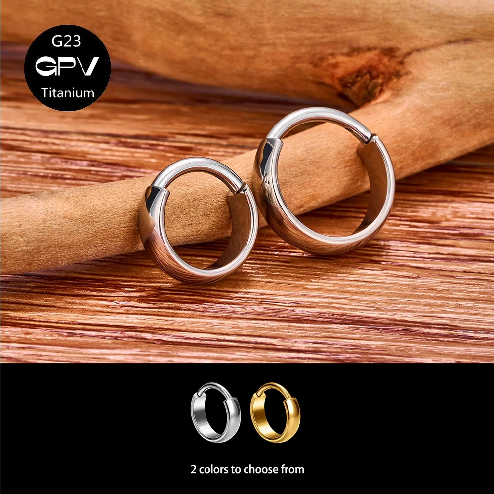 G23 F136 Titanium Earrings Cold Wind Preserved Color Vacuum Gold Plated Men\'s and Women\'s Earrings Perforated Jewelry