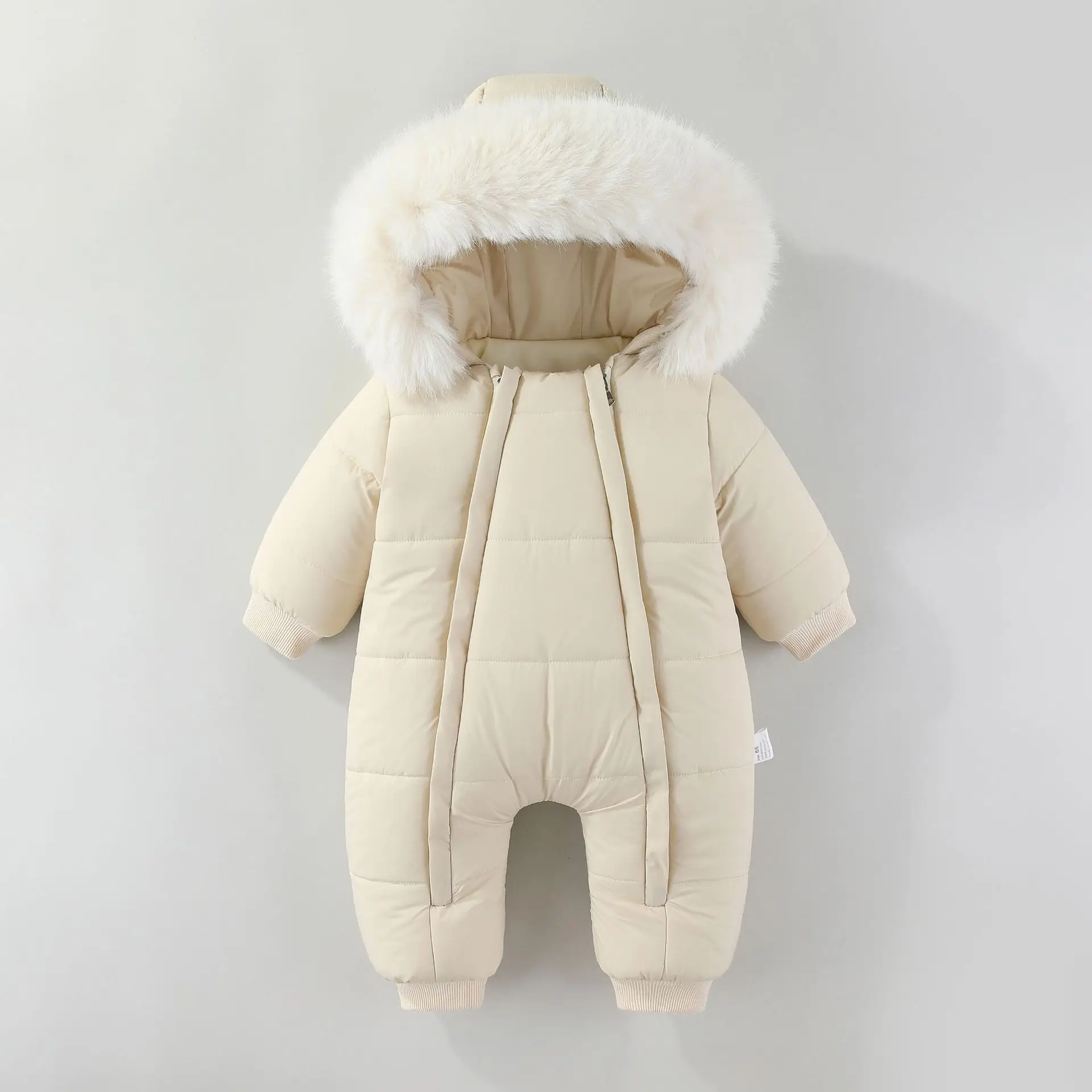 Winter Baby Clothes Newborn Plush Warm Outdoor Cotton Clothes Baby Jumpsuit Fur Collar, Hooded Climbing Clothes