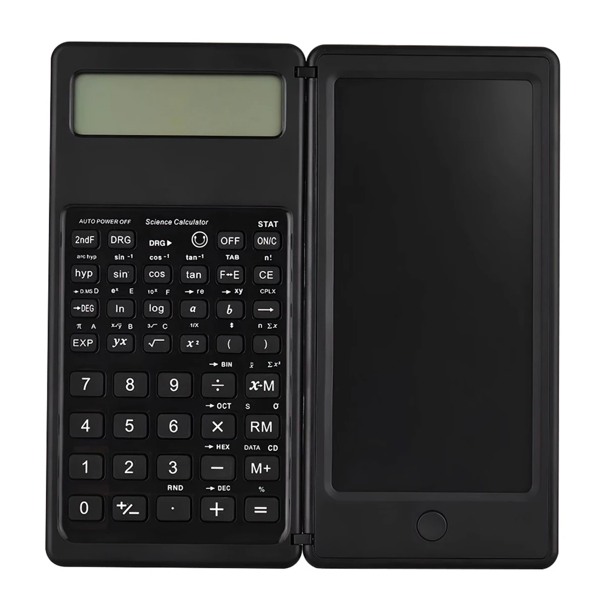 Calculadora científica plegable 2 en 1 con tableta para escribir, pantalla LCD multifunción, herramienta de estudio para estudiantes universitarios y profesores.