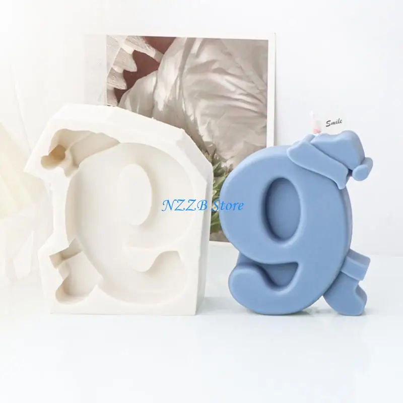 

T21F Moulds Silicone Resin Molds Christmas Numbers Shaped Silicone Craft Mould Silicone Material for Christmas Decor