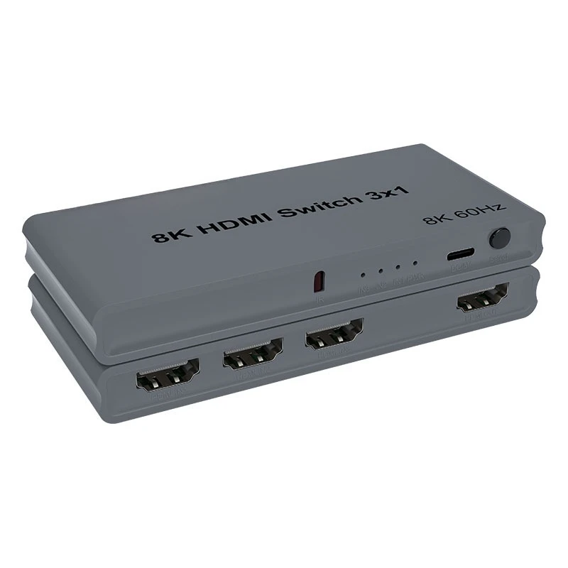 8K 60hz 3x1 Switch 4K120Hz 3 in 1 Out HD 2.1 Switcher Auto Switch Video Converter for Xbox PS5 TV Box Laptop PC To TV Monitor