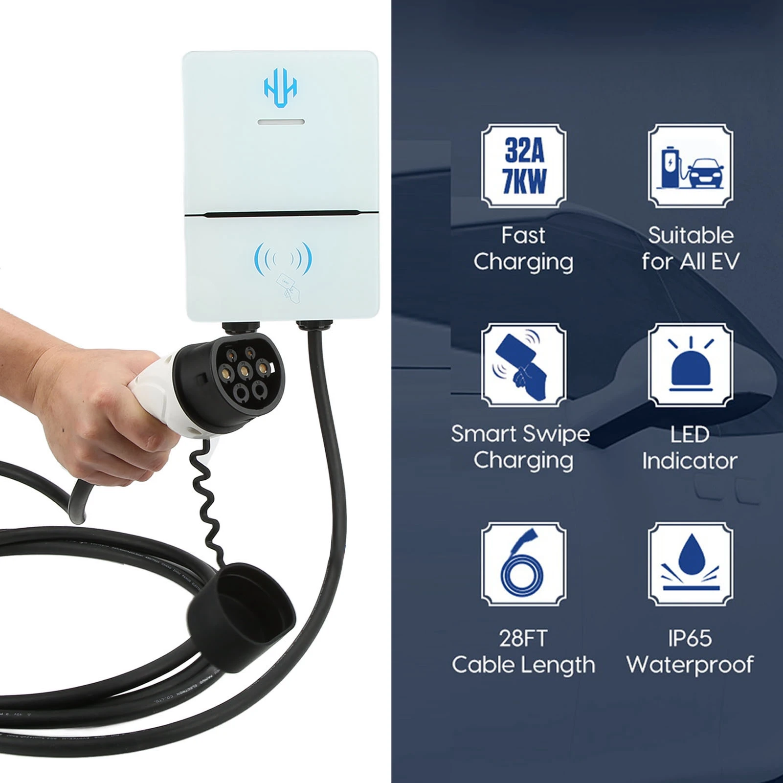 

EV Charging Station Waterproof EU Plug 220V Efficient EV Fast Charging for Outdoor for Indoor