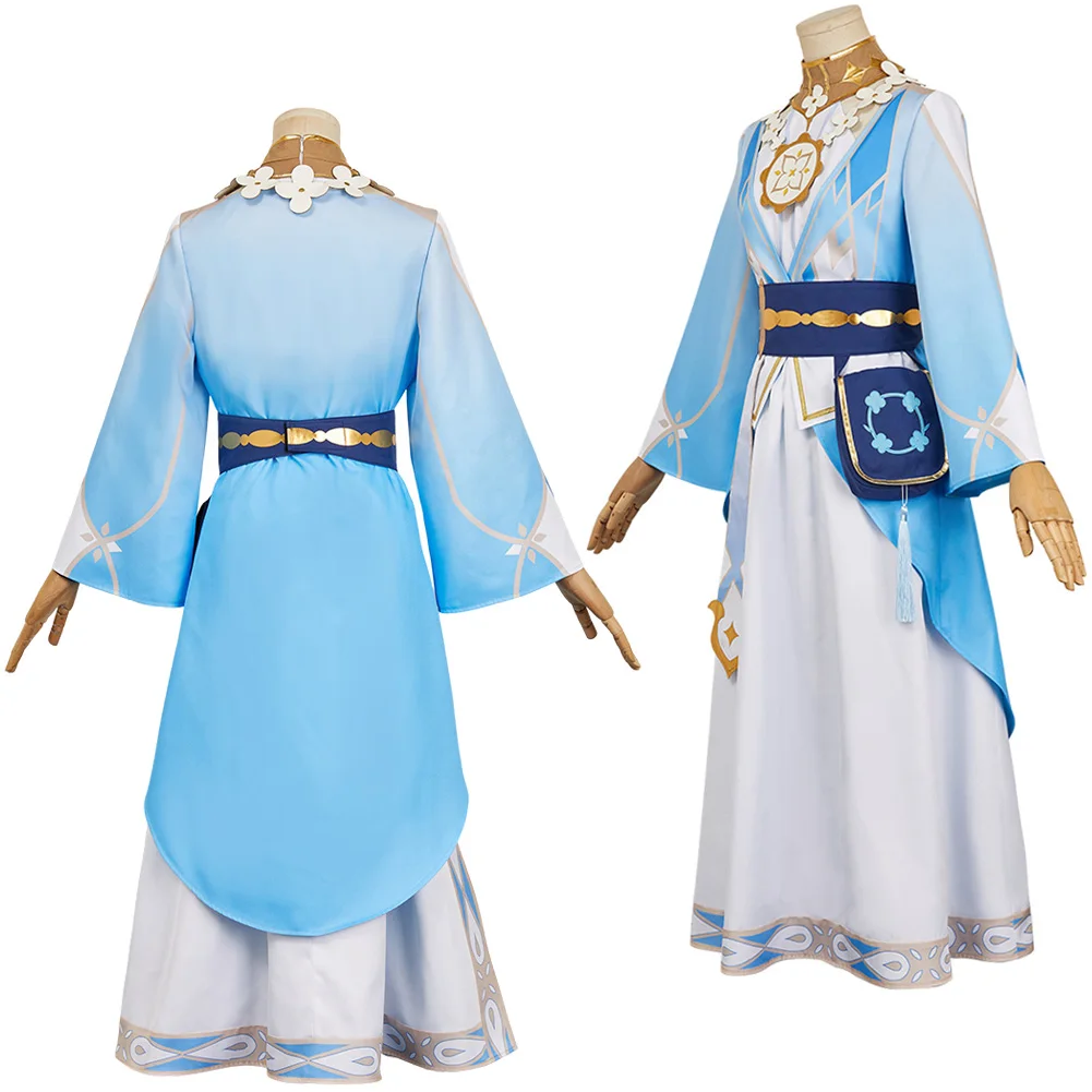 Genshin Impact Lumine Costume Cosplay Donne Adulte Fantasia Kimono Abito Cintura Abiti Travestimento Vestito da Festa di Carnevale di Halloween