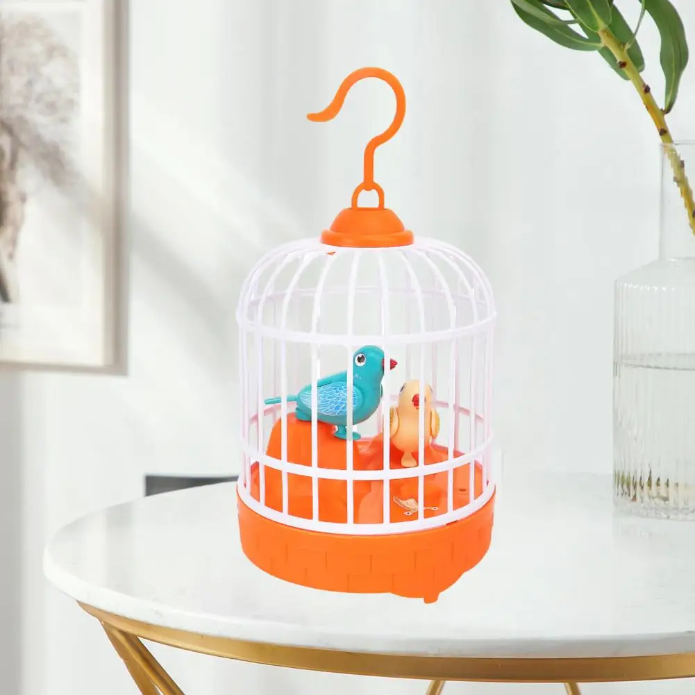 

Vibrating Wings Birdcage Toy Kids Birdcage Toy Educational Simulated Bird Model Toy with Sound Light for Kids Voice Control