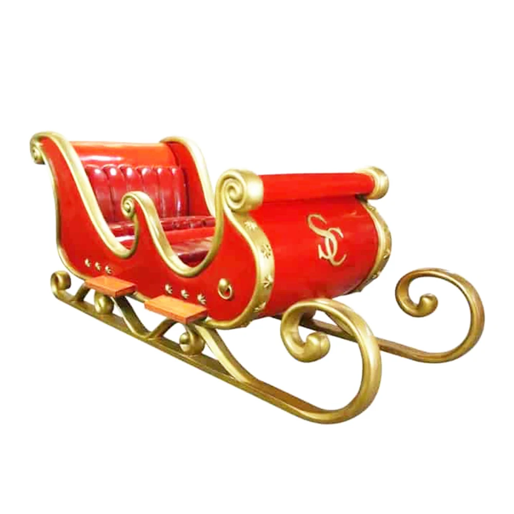 Outdoor Christmas Life Size Snowman Sculpture/Fiberglass Christmas Sleigh and Reindeer