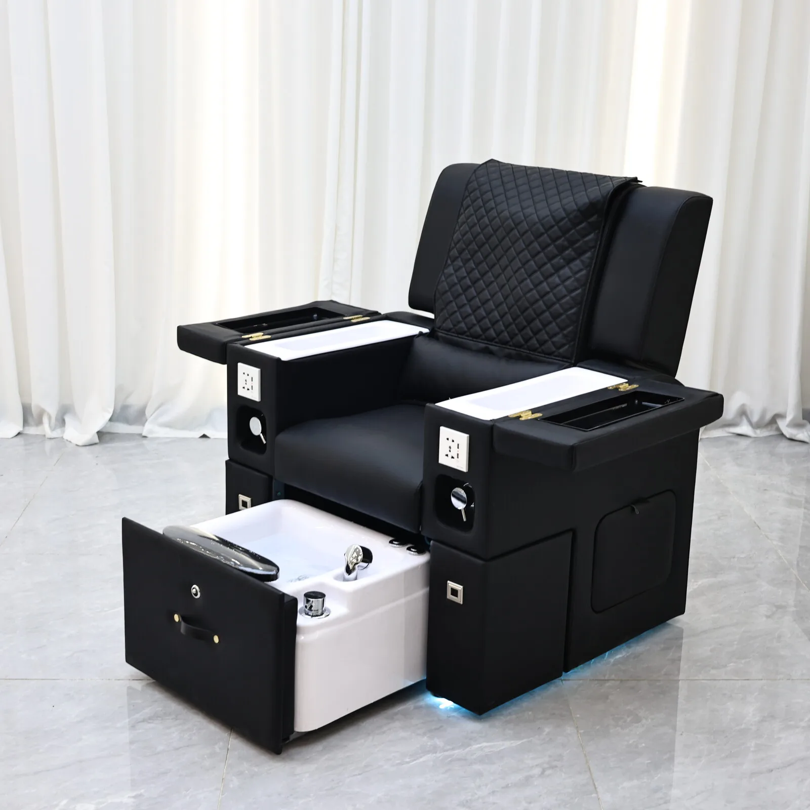 Multifunktionaler Fußbad-Sofa, Fußmassage-Shop, Fußpflege-Liegestuhl, tragbarer Luxus-Nageltisch mit Staubsauger, lu – Detail 2