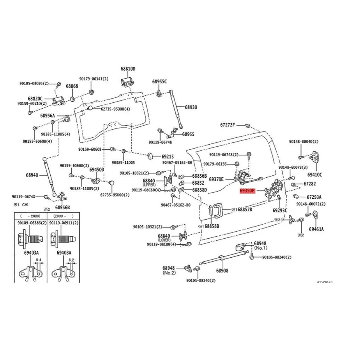 Новый привод замка задней двери багажника 69110-35071 для Toyota FJ Cruiser 2007-2014, замок замка задней двери, защелка крышки 69110-35070