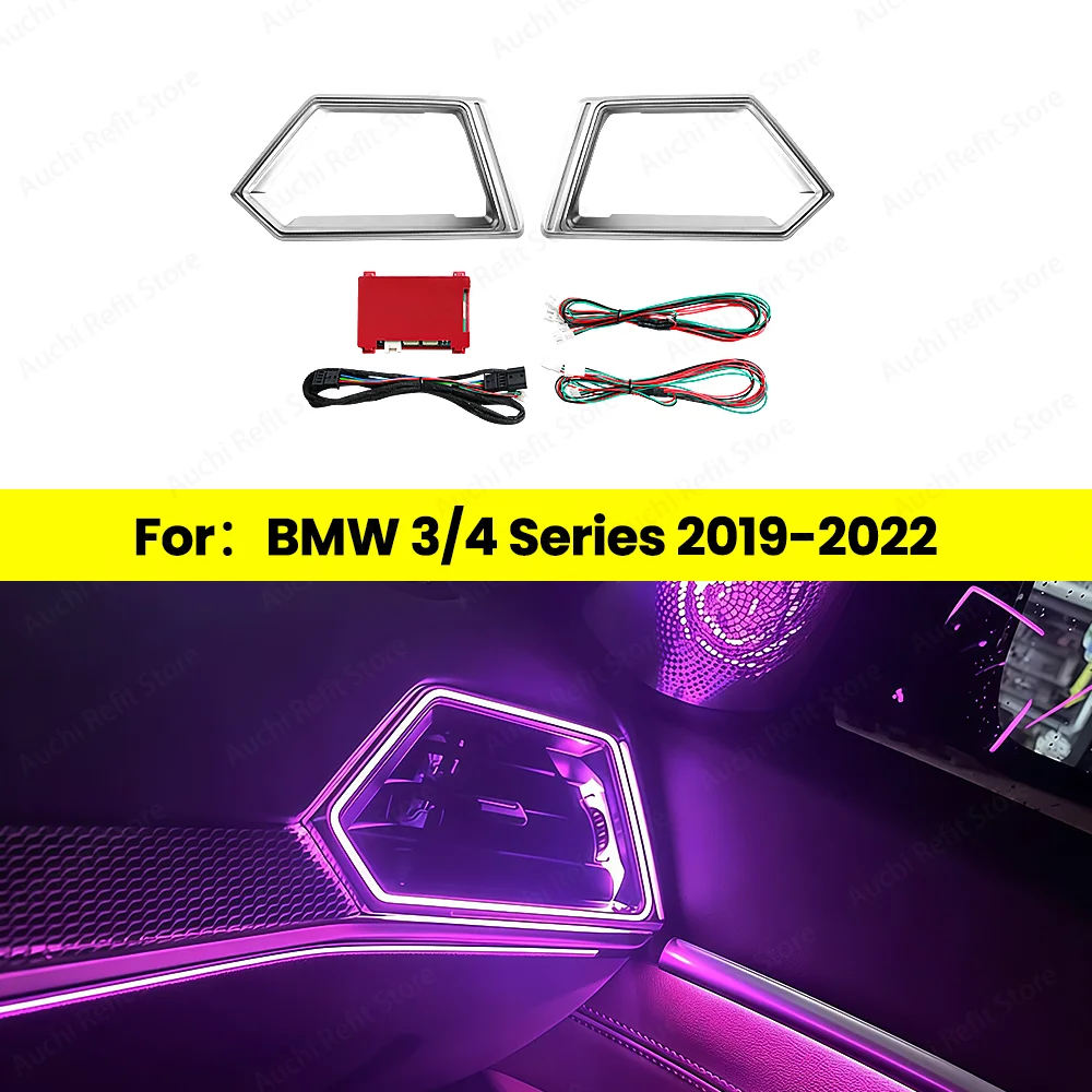 Auchi 11 Color Ambient Light LED Left And Right Ventilation Openings Ambient Light For BMW New 3/4 Series G20 G22 G26 G28 Car