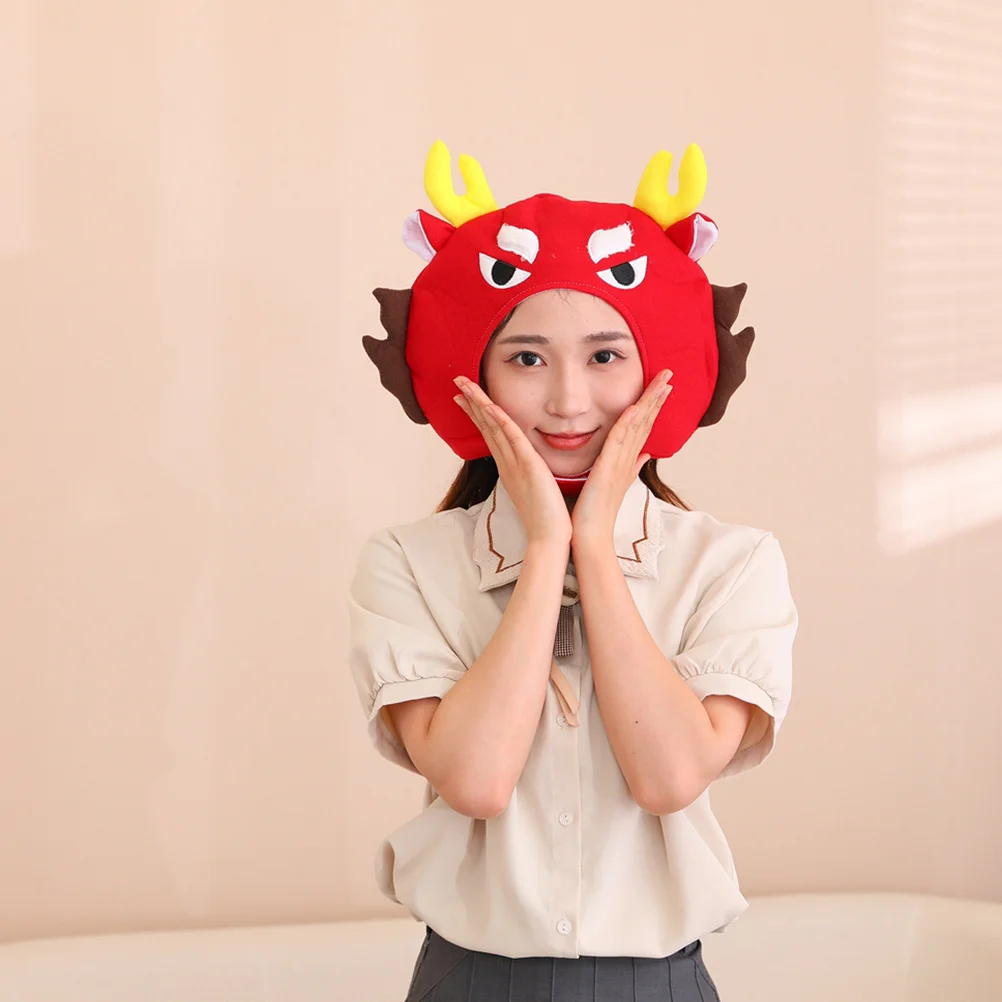 หมวกหัวมังกรคอสเพลย์ สำหรับงานแฟนซี งานปาร์ตี้ ชุดแต่งกาย อุปกรณ์ประกอบการแสดง หมวกหัวมังกรจีน อุปกรณ์ประกอบการแสดง