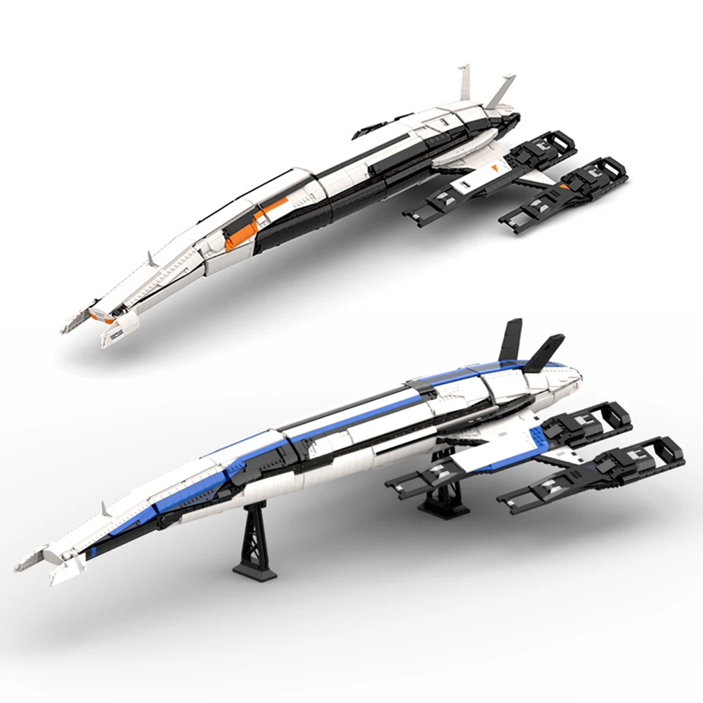 

MOC Mass Effect Game Fighter SR-2 Набор строительных блоков космического корабля Нормандия Звездный корабль Коллекция кирпичей Детская игрушка «сделай сам» в подарок