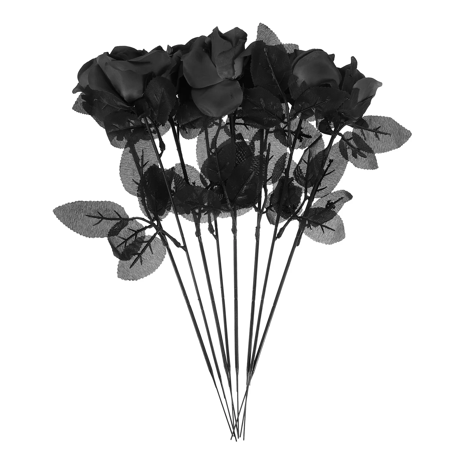 

8 PCS Artificial Flowers Rose Fake Roses with Eyeballs Dining Table Halloween Decor Black Bulk Bride