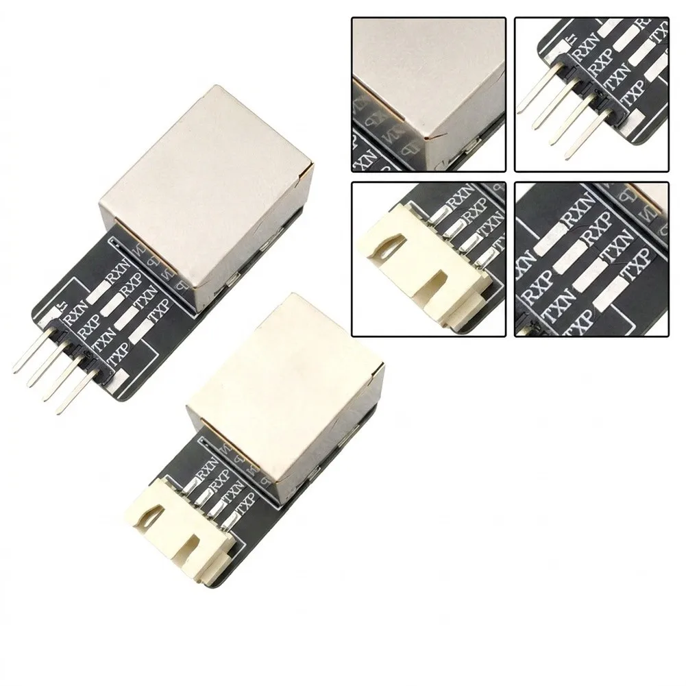 For RJ45 Network Interface Adapter PCB Pair for Bridging Female For RJ45 Port to 4-Pin Header or Socket Connections