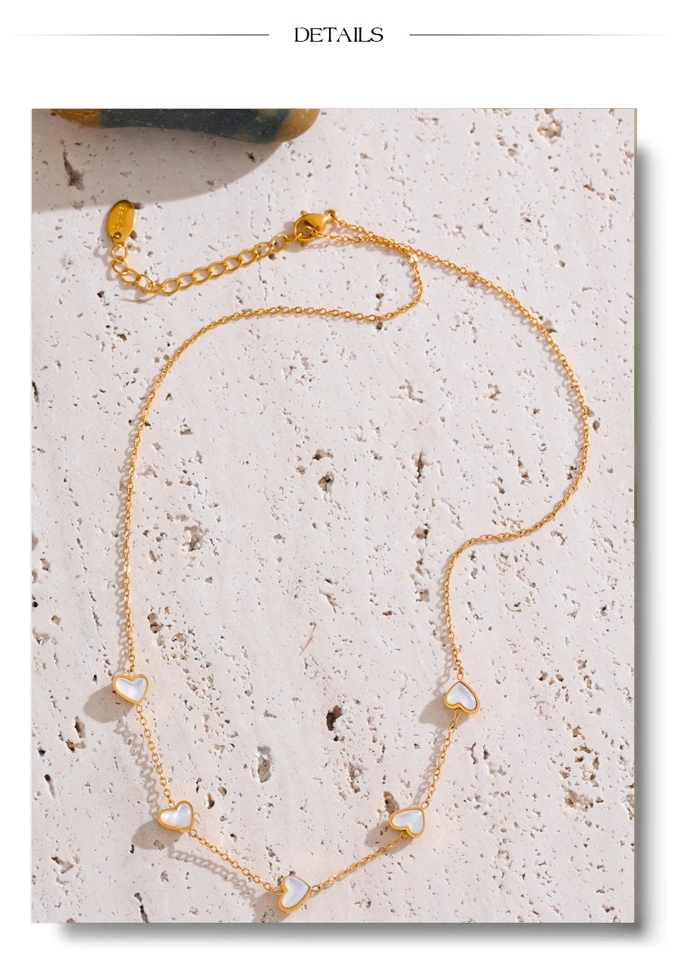 Yhpup Hochwertige doppelseitige Muschelkette Halskette Goldfarbe Edelstahl Exquisite Schlüsselbeinkette Schmuck Geschenk – Detail 15