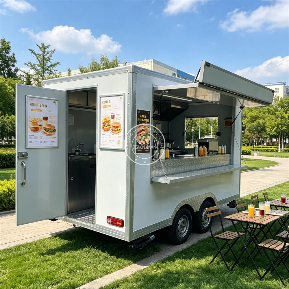

Premium Mobile Coffee Food Trailer Street Dessert Food Truck Mobile Pizza Trailer With Complete Kitchen Setup