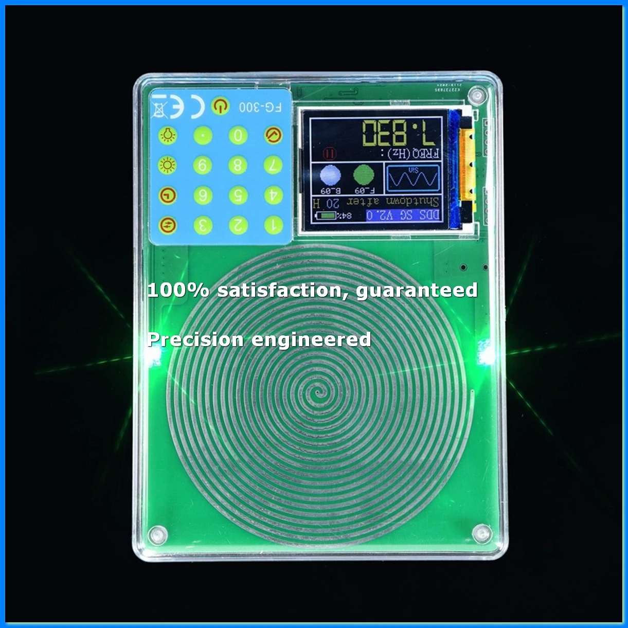 FG-300 DDS Function Signal Generator 0.001Hz-200KHz Signal Generator Adjustable Module Sine+Square+Triangle-ABVK
