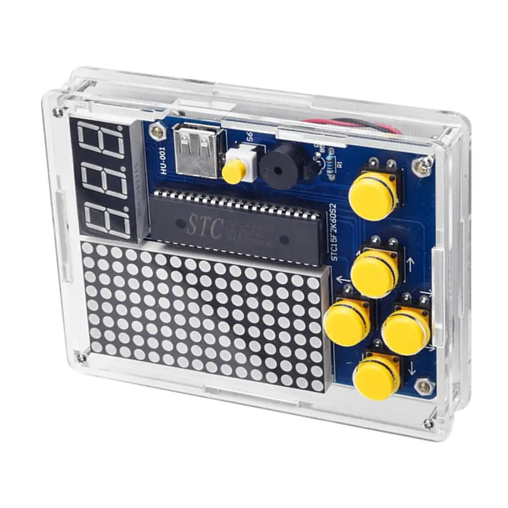 DIY Pixel Game Maker Kit Electronics Practice Solder Learning Assembly with Shell 3X Battery Box Tetris DIY Soldering Project