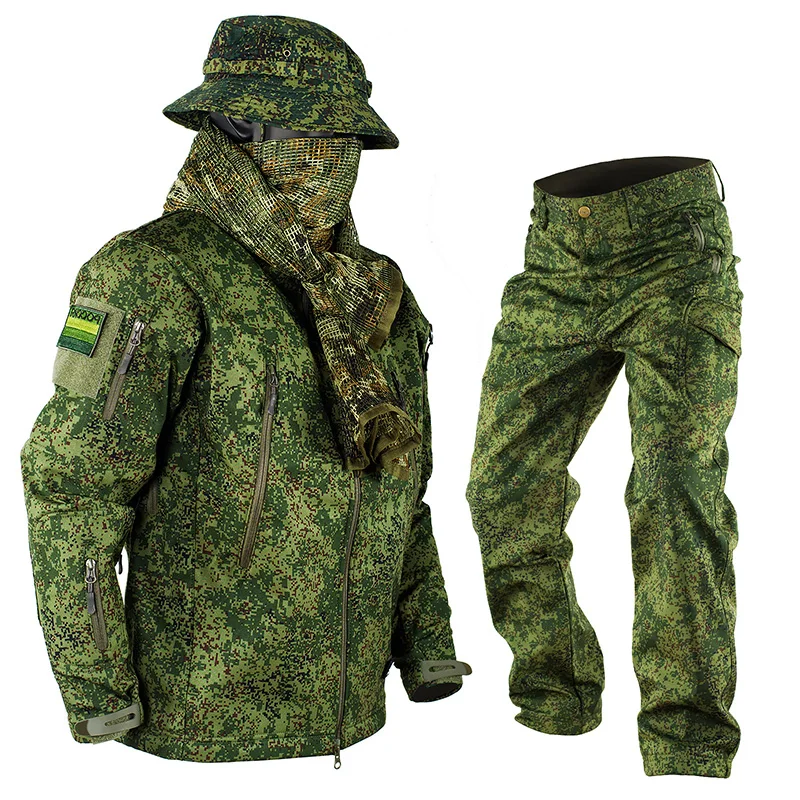 Mege Brand Camouflage Tactical Uniform Outdoor Winter Working Clothing Fleece Warm Jacket and Pants Windproof