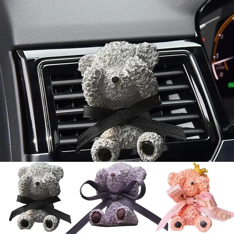 Car Vent Clip Air Freshener Bear With Bow Car Air Freshener Diffuser Car Oil Fragrance Diffuser Car Aromatherapy Diffuser For