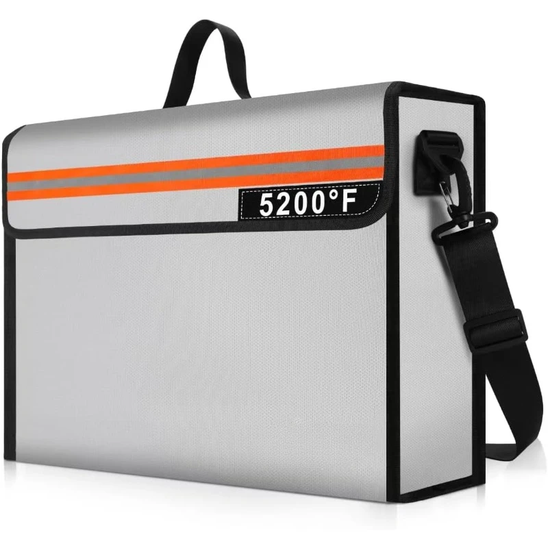 Proof File Box for Documents with Shoulder Strap 5200℉ Insulated,14.9