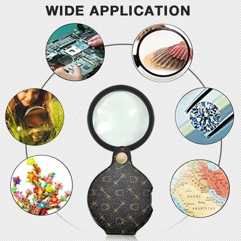 Portable handheld magnifying glass 15X folding pocket magnifying glass jewelry magnifying glass jewelry appreciation Dropship