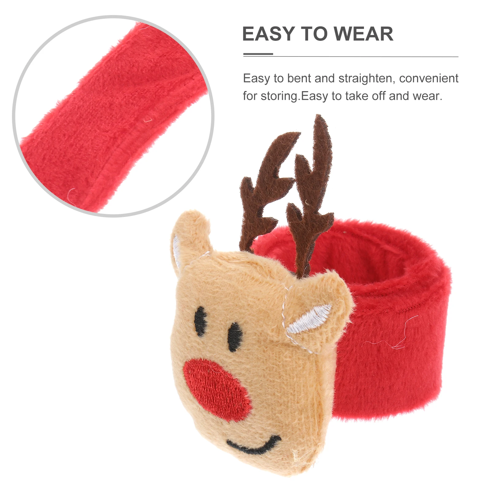 

Christmas Snap Bracelet Cartoon Wristband Patting Hand Band Party Favor Funny Gift for Children Kids (Elk)