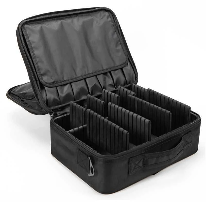 Professional Salon Barber Tools Box Makeup Train Case Cosmetic Bag Brush Organizer And Storage Travel Box With Adjustable Strap