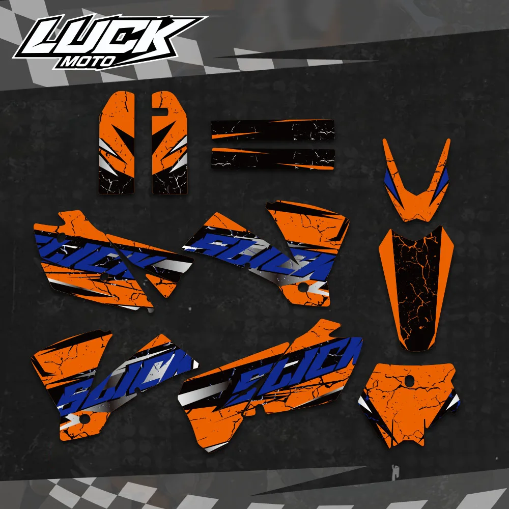 LUCKMOTO Team Graphics Background Sticker Decal For KTM EXC 125 200 250 300 400 450 525 2004 Motorcycle Decoration Accessorie - Image 2