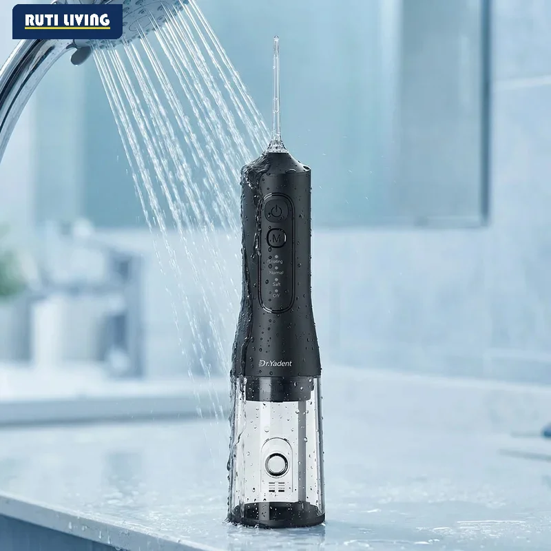 Water Flosser Oral Irrigator for Adults IPX7 300mL Portable Dental Cleaner with 4 Modes 7 Nozzles Type-C Oral Care