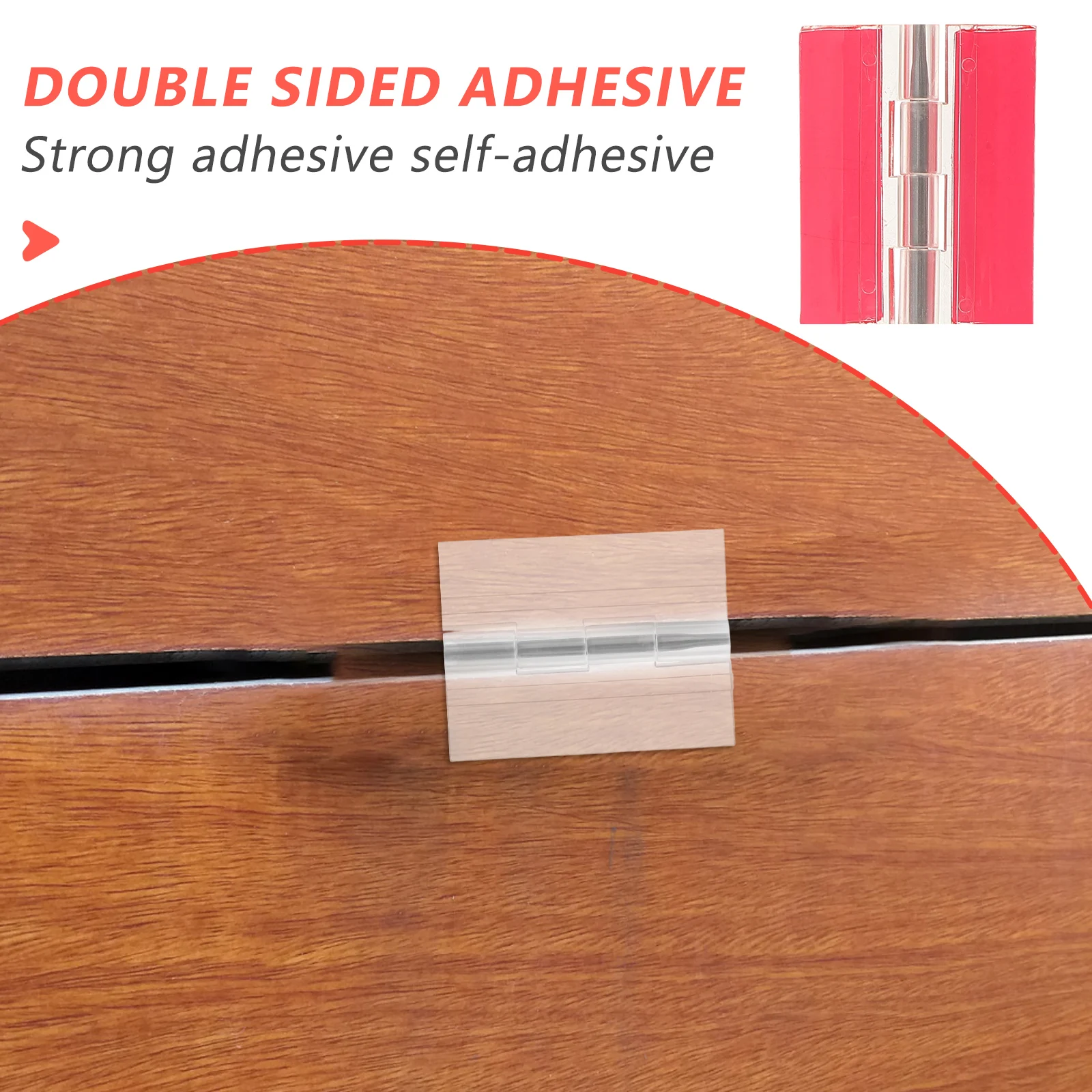 

5pcs Self adhesive Hinges Clear Double sided Tape Stainless Steel Axle Folding Door Hinges Cabinet Box Wooden Box Drawer