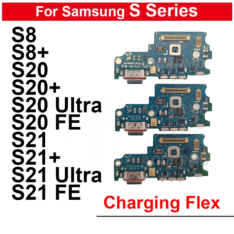 For Samsung Galaxy S8 S20 FE S21 Plus Ultra S8 Plus S20+ S21FE 5G USB Charging Dock Charger Port With Mic Repair Part