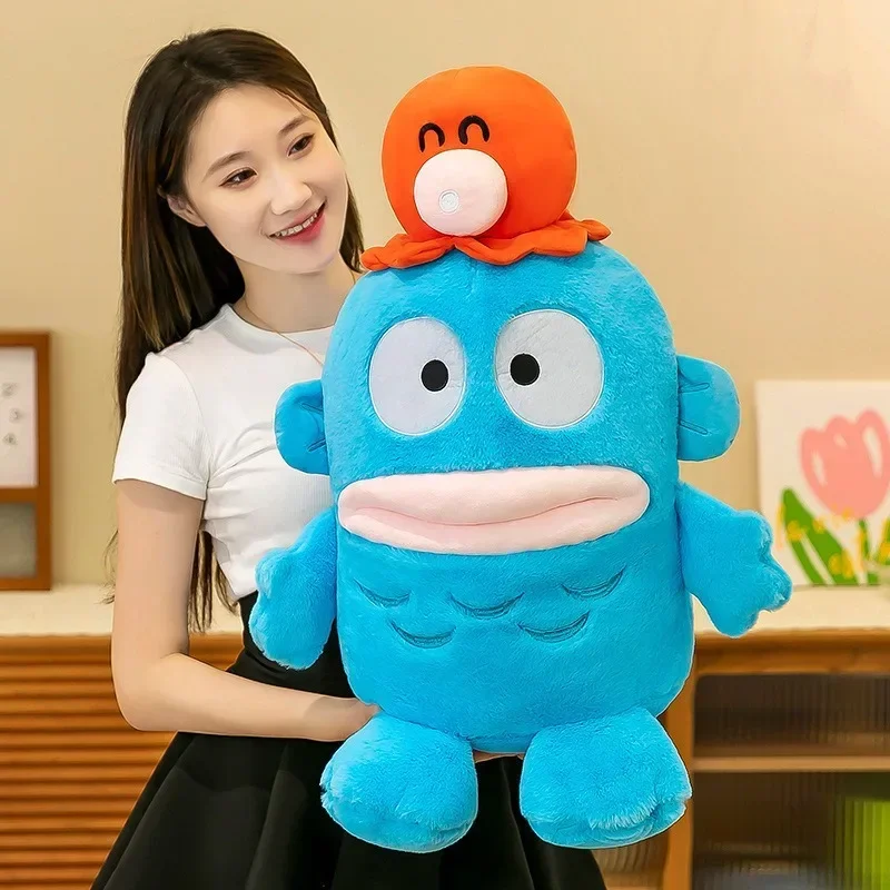 

New Anime Sanrio Kawaii Mermaid Hangyodon Plush Cushion Cute Clown Fish Hangyodon Pillow Doll Toys Children's Birthday Xmas Gift