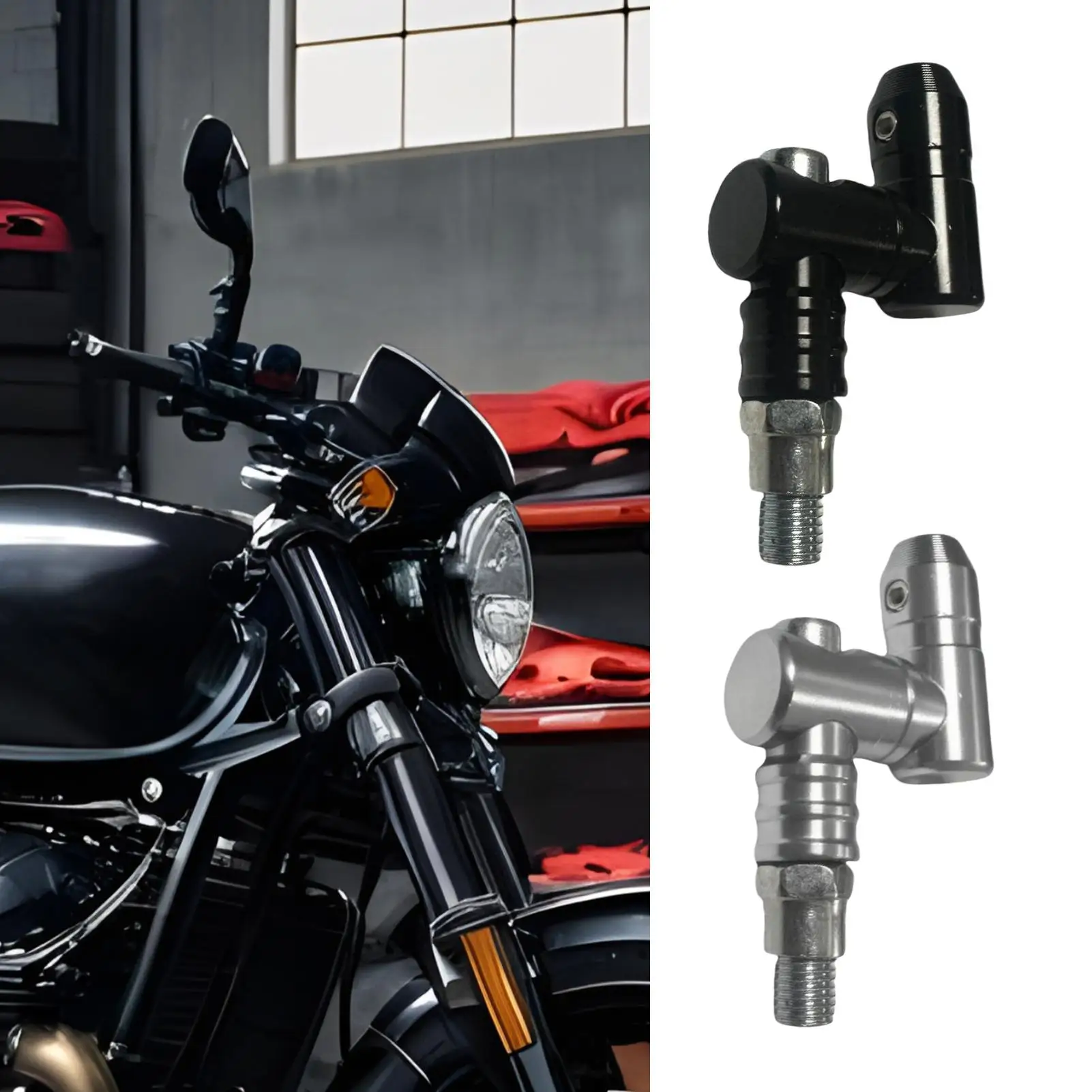 

Motorcycle Mirror Extenders 2 Pieces Motorcycle Mirror Risers 360 Degree Adjustable Mount Replacement For Riders Touring